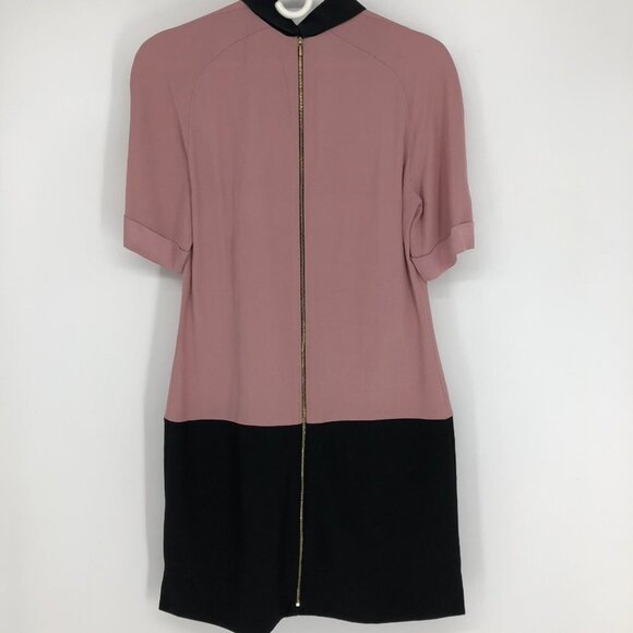 Victoria Beckham Blossom Pink & Black Contast Collar Mini Dress size 6 - Picture 4 of 12